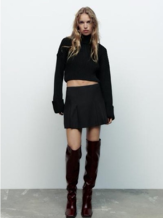 Zara Dresses & Skirts - NWT Zara Black Pleated Skort XS